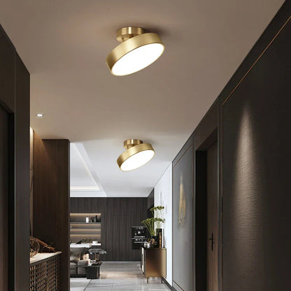 ثريا نحاسية من DecorBites™: مصباح سقف LED عصري للممرات وغرف المعيشة وديكور غرف النوم