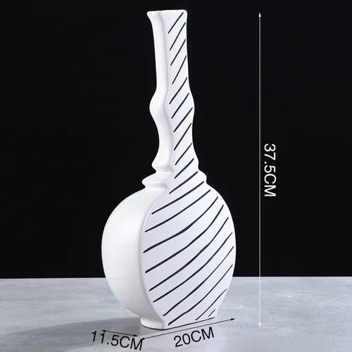 DecorBites™ Elegant Striped Ceramic Vase TV Cabinet Crafts Hydroponic Home Decor Gift