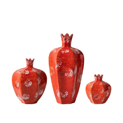 DecorBites™ Handmade Pomegranate Ceramic Vase: Stylish Home Decor & Flower Arrangement Accessory