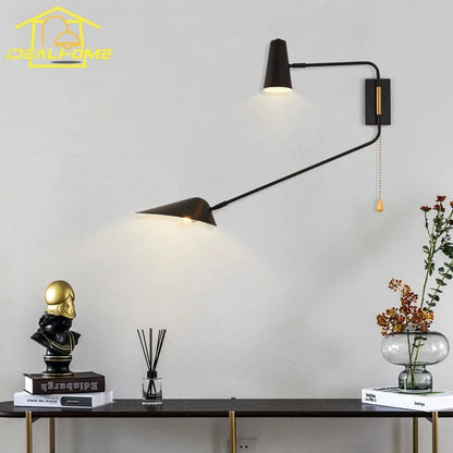 DecorBites™ Adjustable Double Head LED Wall Lamp with Pull Switch