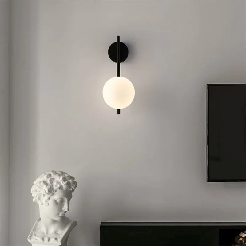 Gold Glass Wall Sconce American Style Corridor