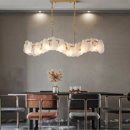 DecorBites™ Cloudy Glass Chandeliers: Modern LED Lustre Indoor Lighting for Living Room Décor