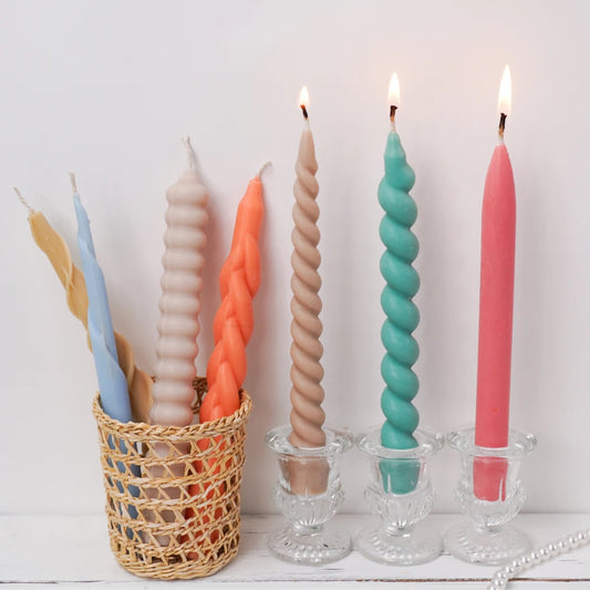 New Long Spiral Taper Candle Mold DIY Twisted Long Rod Wax Stick Silicone Mold Home Decor Tool Geometry Candles Making Supplies