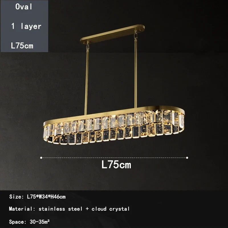 DecorBites™ Cloud Mist Crystal Chandelier for Home Hotel Stainless Steel Pendant Lamp