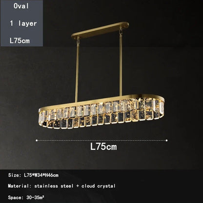 DecorBites™ Cloud Mist Crystal Chandelier for Home Hotel Stainless Steel Pendant Lamp
