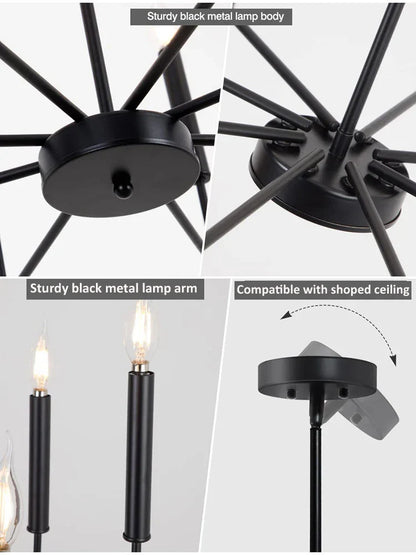 DecorBites™ Industrial Retro Chandelier for Dining Room and Kitchen Lighting