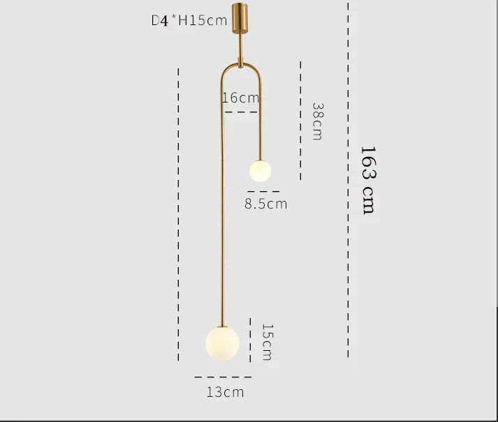 DecorBites™ Gold Glass Ball Pendant - Modern Hanging Lamp for Living Room Bedroom