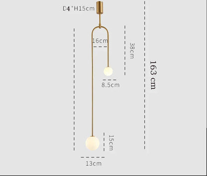 DecorBites™ Gold Glass Ball Pendant - Modern Hanging Lamp for Living Room Bedroom