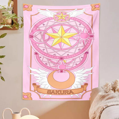 Decobites Sailor Moon Tapestry: Kawaii Pink Room Decor for College Dorm and Home