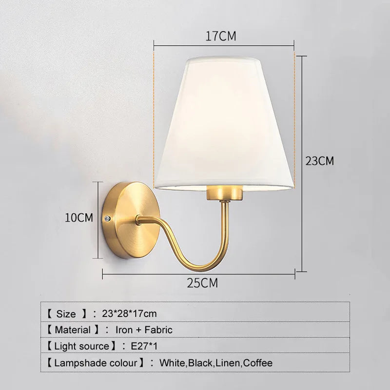 DecorBites™ Cloth LED Wall Lamp, Modern Bedroom Bedside Sconce Light Luminaire