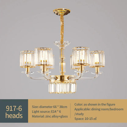 Lámpara colgante de cristal DecorBites™: Lujo europeo moderno para salón, comedor y dormitorio