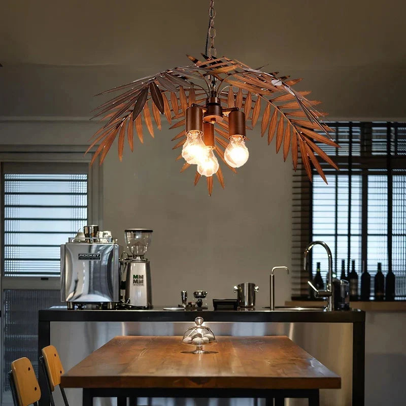 DecorBites™ Bronze Coconut Tree Pendant Lamp with Adjustable LED Lights for Home and Hospitality