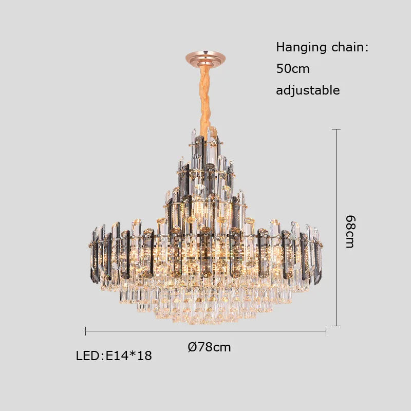 DecorBites™ Dimmable Crystal Chandelier Lighting for Living Room