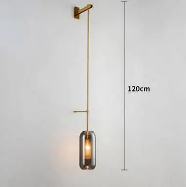 Lámpara de pared de vidrio dorado Decorbites™: Aplique industrial E14 post-moderno para la decoración del hogar