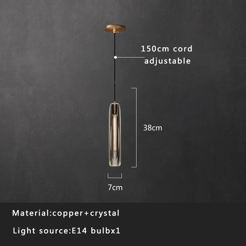 Lámpara colgante de cristal DecorBites™ Crystal Copper, decoración dorada para el hogar.