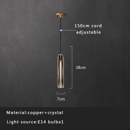 Lámpara colgante de cristal DecorBites™ Crystal Copper, decoración dorada para el hogar.