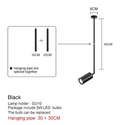 Nordic Adjustable Black or Brass Pendant Light