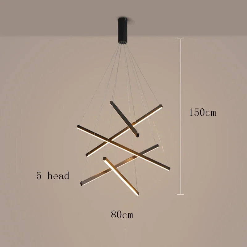 Modern Black Multi-Light LED Pendant Chandelier