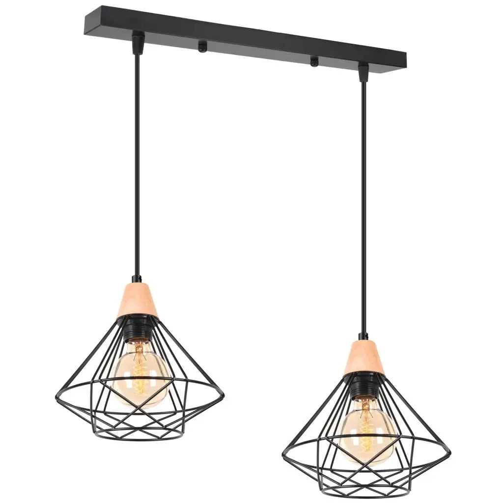 DecorBites™ Industrial Wood Ceiling Chandelier for Bedroom Cafe Bar Restaurant Decor