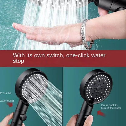 DecorBites™ High Pressure 5 Modes Round Shower Head Set for Bathroom Accessories