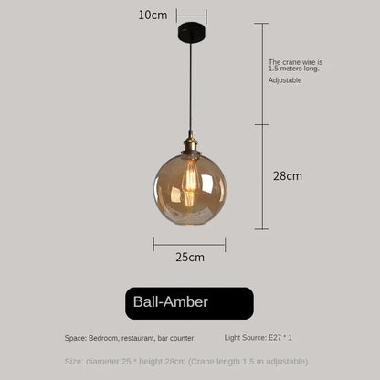 Decorbites™ Bernsteinfarbenes Vintage-Glas-Pendant-Licht für elegante Esszimmer-Dekoration