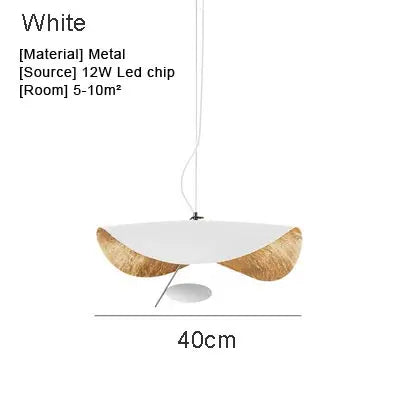 DecorBites™ Lederam Manta Pendant Lamp Flying Saucer Hat industrial retro design white black