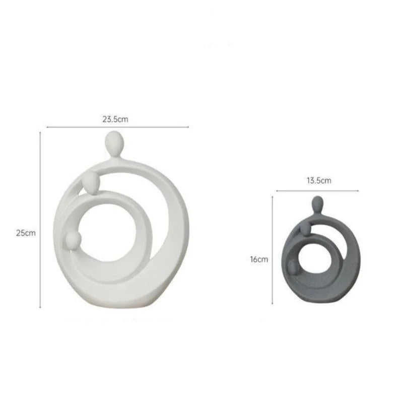 DecorBites™ Abstract Family Sculpture Set Geometric Home Decoration Ornaments