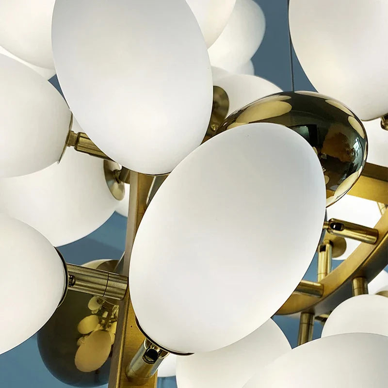 Lámparas colgantes de cristal en forma de candelabro de uva dorada Decorbites™ para sala de estar y comedor