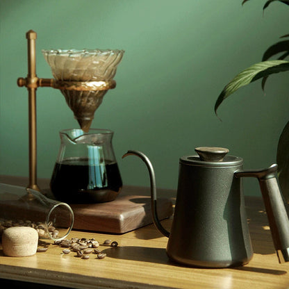 DecorBites™ Gooseneck Pour Over Kettle with Wooden Handle - Coffee Accessories