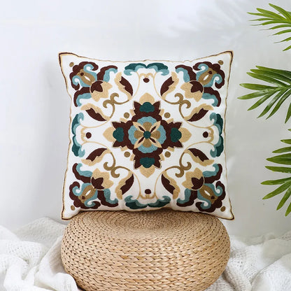 DecorBites™ Boho Farmhouse Floral Square Pillow Cover Set of 2