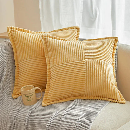 DecorBites™ Corduroy & Boho Striped Pillow Covers - Broadside Decorative Throw Pillow Case