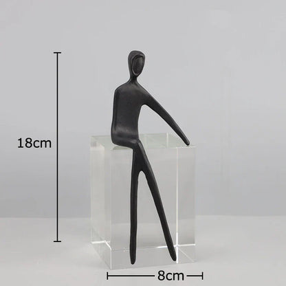 ديكوربايتس™ منحوتة شخصية تجريدية بقاعدة كريستالية لديكور الغرف الحديثة