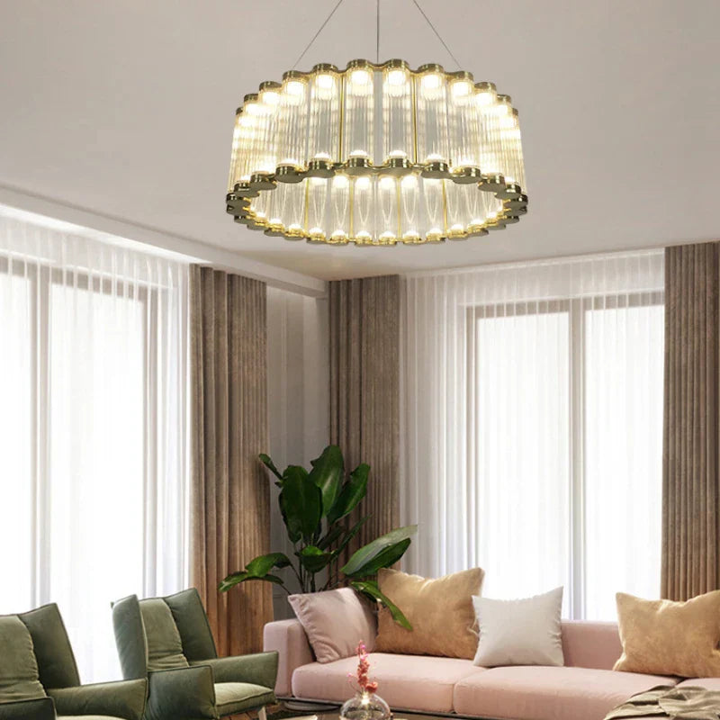 DecorBites™ Golden Chandelier LED Dimming Light for Modern Living Room & Bedroom