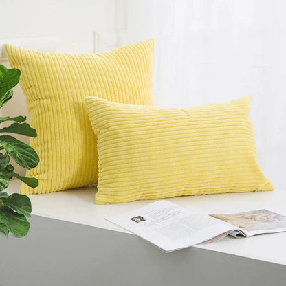 غطاء وسادة DecorBites™‎ مخطط من قماش مخملي مخملي 30-60 سم، غطاء وسادة ناعم ومريح، ديكور منزلي