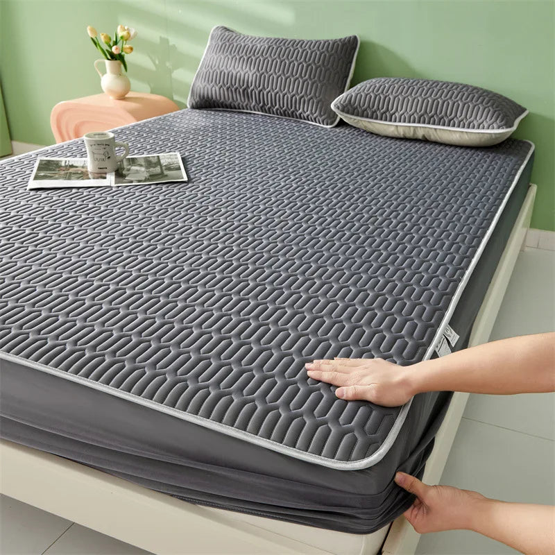 DecorBites™ Cute Cartoon Pattern Cooling Fitted Sheet with Natural Latex Fabric