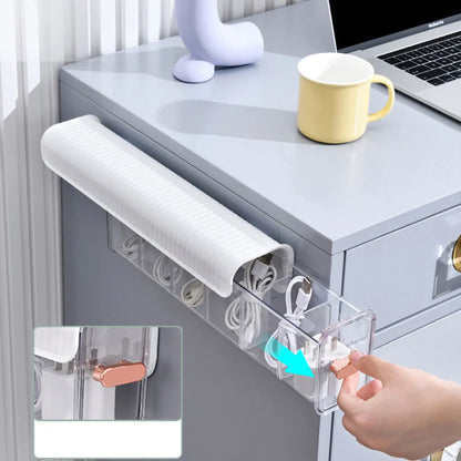 DecorBites™ Data Cable Organizer Box: Dustproof Wire Manager for Charging & Storage