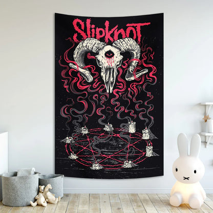 DecorBites™ Heavy Mental Music Tapestry Wall Hanging- Hippie Art Room Flag