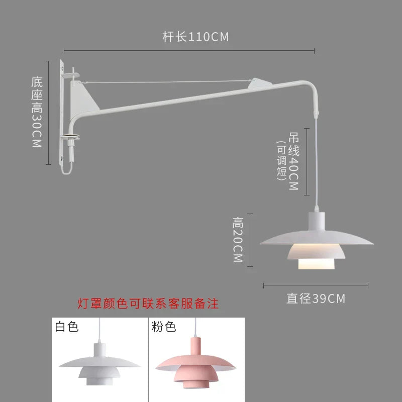 Lámpara de pared giratoria DecorBites™ Cream Wind con brazo oscilante para iluminación interior