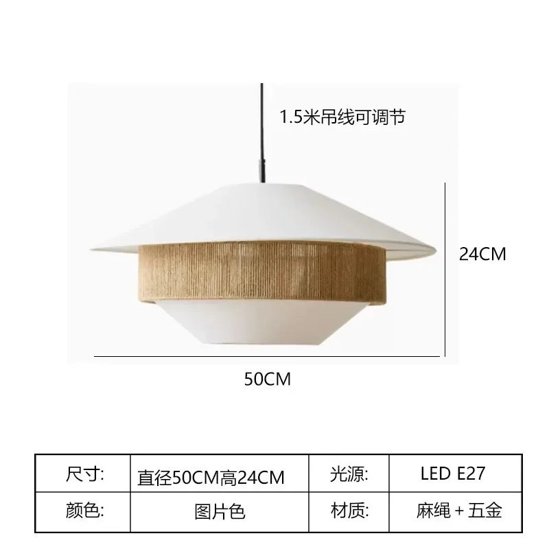 DecorBites™ Japanese Hemp Rope Chandelier for Kitchen, Bedroom, and Hotel - Minimalist Home Decor