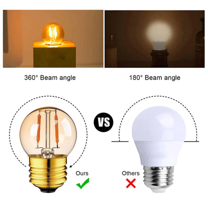 Decorbites™ G40 Globus-LED-Filament-Birnen dimmbar Vintage warmweiß E27 dekorativ Mini 1W