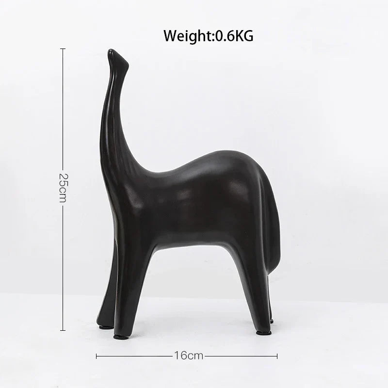 DecorBites™ Black & White Horse Abstract Ornaments for Home Decor