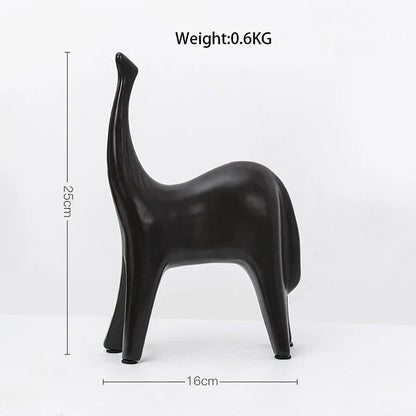 DecorBites™ Black & White Horse Abstract Ornaments for Home Decor