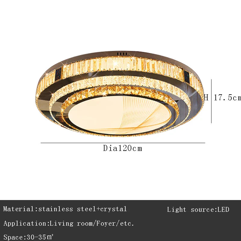 DecorBites™ Gold Ceiling Lamp | Modern Rectangle Crystal Bedroom Living Room Light