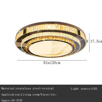 DecorBites™ Gold Ceiling Lamp | Modern Rectangle Crystal Bedroom Living Room Light