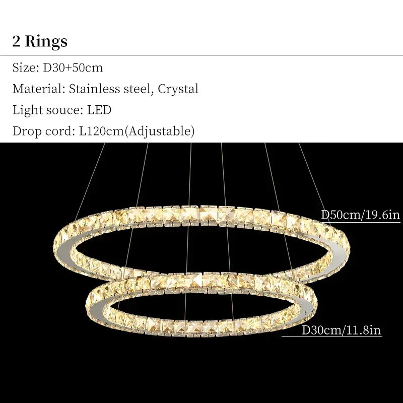 DecorBites™ Crystal Ceiling Pendant Light Chandelier Modern Living Room Bedroom Decor