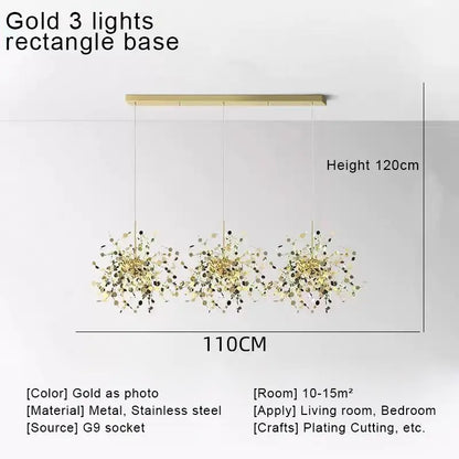 DecorBites™ Gold LED Ceiling Pendant Light Fixture for Home Decoration and Modern Living