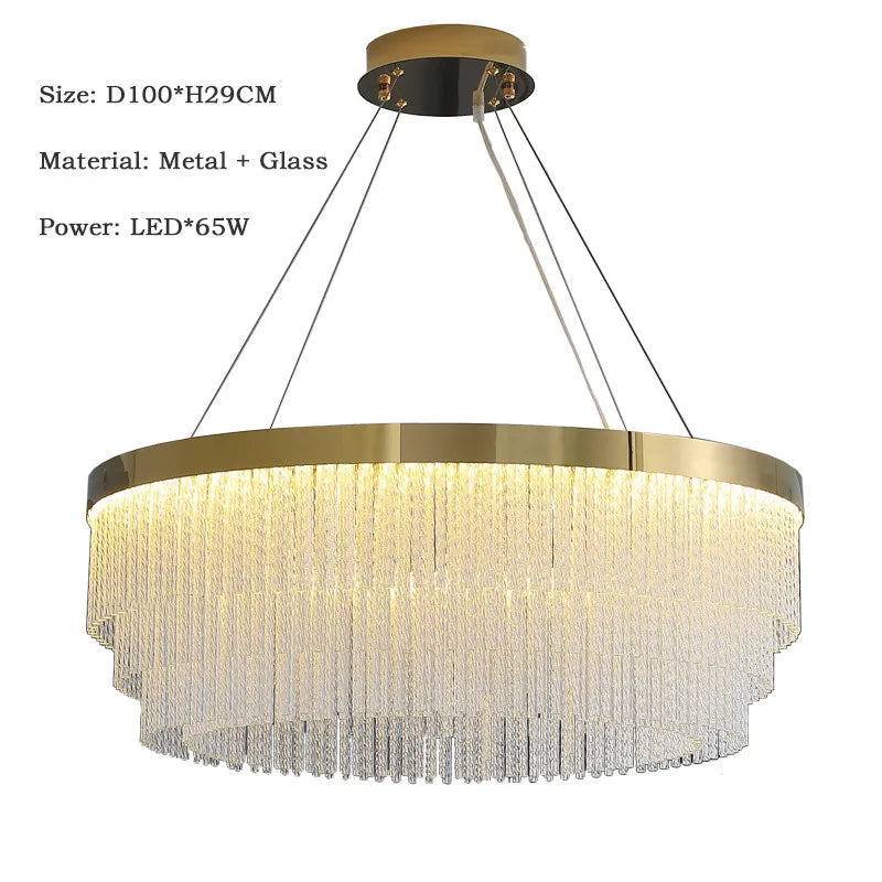 DecorBites™ Crystal Ceiling Chandelier: Modern LED Luxury Pendant Light for Home Decor