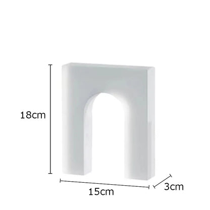 ديكوربايتس™ - منحوتة زجاجية هندسية على شكل قوس كريستالي لتزيين المكتب