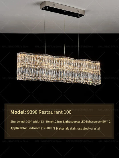 DecorBites™ Crystal Luxe Chandelier for Modern Living Room, High-End Restaurant Light