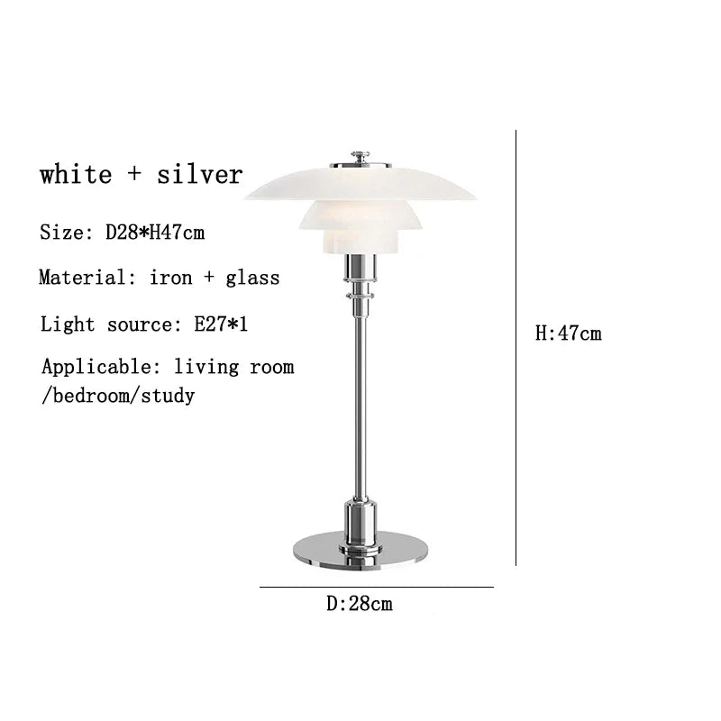 DecorBites™ Glass Desk Lamp: Modern Nordic Table Lamp for Home, Office, or Hotel